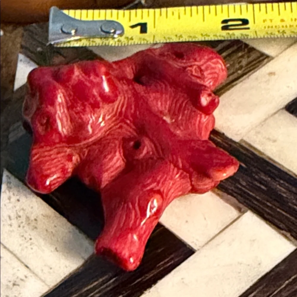 Red coral piece for Jewelry project I have had this for forty years